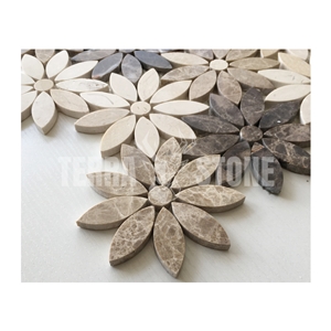 Emperador Dark And Light Marble Mosaic Crema Marfil Tile