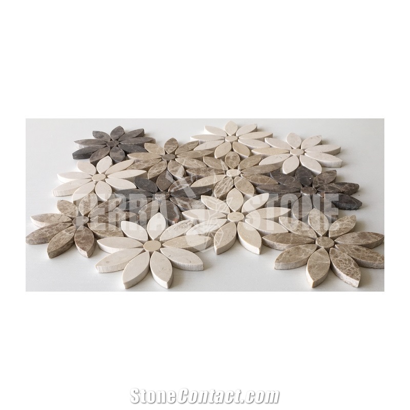 Emperador Dark And Light Marble Mosaic Crema Marfil Tile