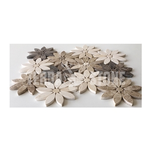 Emperador Dark And Light Marble Mosaic Crema Marfil Tile