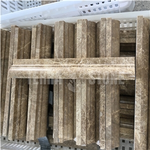 Emperador Light Marble Chair Rail Wall Molding Skirting