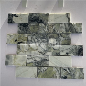 Green Marble Mosaic White Beauty Stone Subway Tile Green Marble Mosaic White Beauty Stone Subway Tile