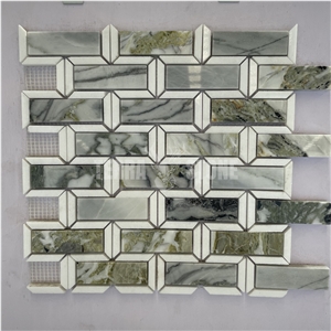 Green Marble Mosaic White Beauty Stone Subway Tile