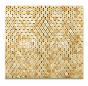 Honey Onyx Hexagon Mosaic Tile 1" For Bathroom