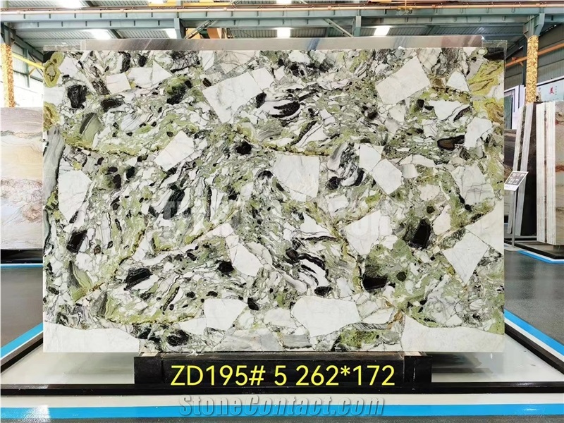 Ice Connect Green Marble Slab Floor Wall Tile