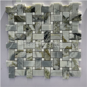Ice Connect Marble Mosaic Basketweave Mosaic For Bathroom Ice Connect Marble Mosaic Basketweave Mosaic For Bathroom