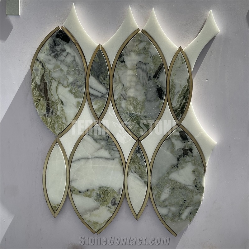 Ice Connect Marble Mosaic Basketweave Mosaic For Bathroom