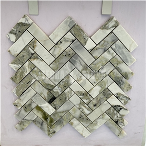 Ice Green Jade Hexagon Marble Mosaic For Kitchen Backsplash