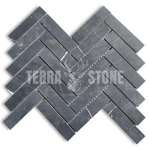 Lack Marble 1X4 Herringbone Mosaic Tile Honed