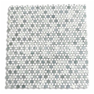 Marble Hexagon Sunflower Waterjet Mosaic Tile Ming Green