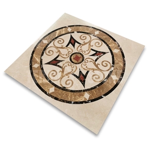 Milano Emperador Marble Medallion Waterjet 36 Inch Square