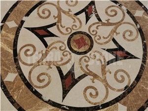 Milano Emperador Marble Medallion Waterjet 36 Inch Square