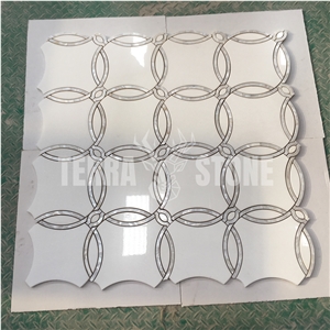 Mosaic Tile Marble Waterjet Pearl Shell Floral Natural