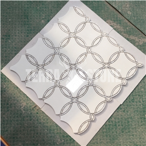 Mother Of Pearl Shell Floral Tile Waterjet Mosaic Marble
