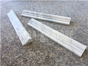 Natural Carrara White Marble Chair Rail Border Molding