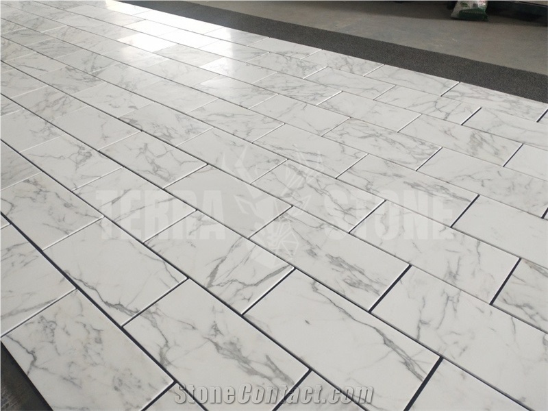 Natural Marble Calacatta White 12"X24" Thin Tiles Polished