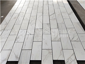 Natural Marble Calacatta White 12"X24" Thin Tiles Polished