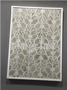 Natural Marble With Mother Pearl Of Shell Waterjet Mosaic