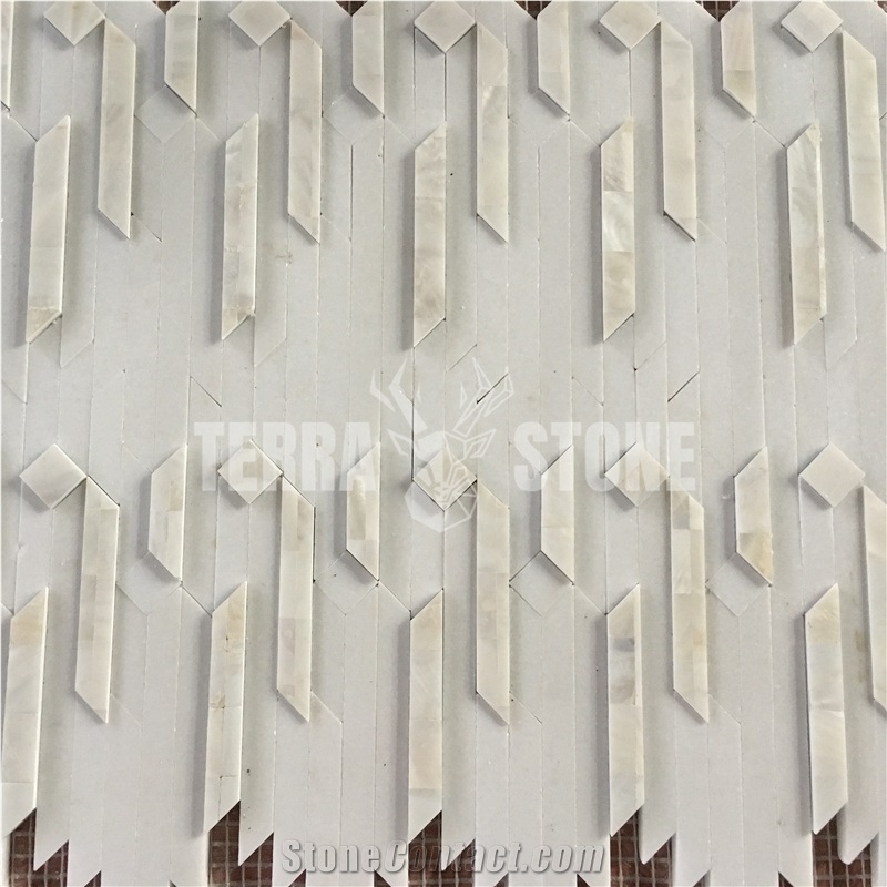 Natural Mother Pearl Shell Art Mosaic Tile For Kitchen