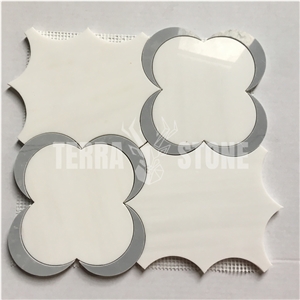 Natural Stone Flower Waterjet Mosaic Tiles For Wall