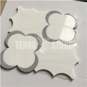 Natural Stone Flower Waterjet Mosaic Tiles For Wall