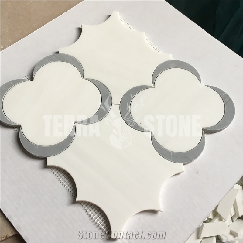 Natural Stone Flower Waterjet Mosaic Tiles For Wall