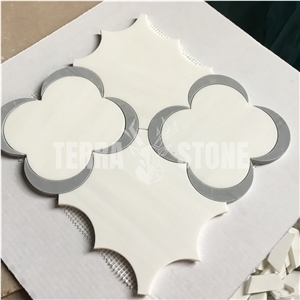 Natural Stone Flower Waterjet Mosaic Tiles For Wall