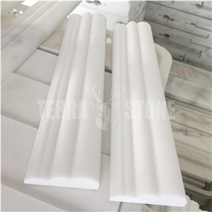 Natural White Marble Chair Rail Trim Wall Molding Border