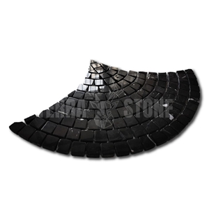 Nero Marquina Marble Fish Scale Scallop Fan Mini Mosaic Tile