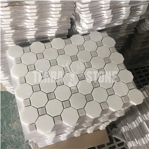 Octagon Thasso Marble Mosaic Pearl Shell Mosaic Tile