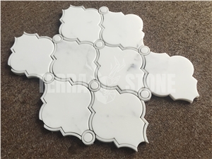 Oriental White Marble Lantern Arabesque Waterjet Mosaic
