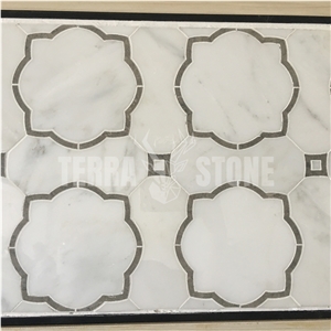Oriental White Marble Water Jet Mosaic Tile For Backsplash Oriental White Marble Water Jet Mosaic Tile For Backsplash