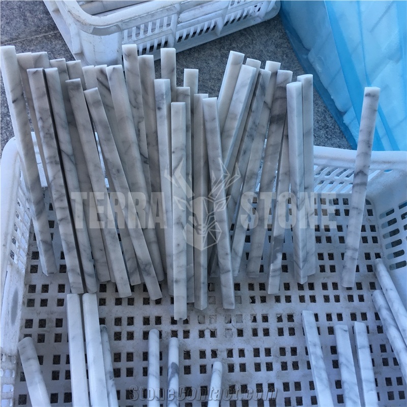 Pencil Liner Marble Border Moulding Carrara White