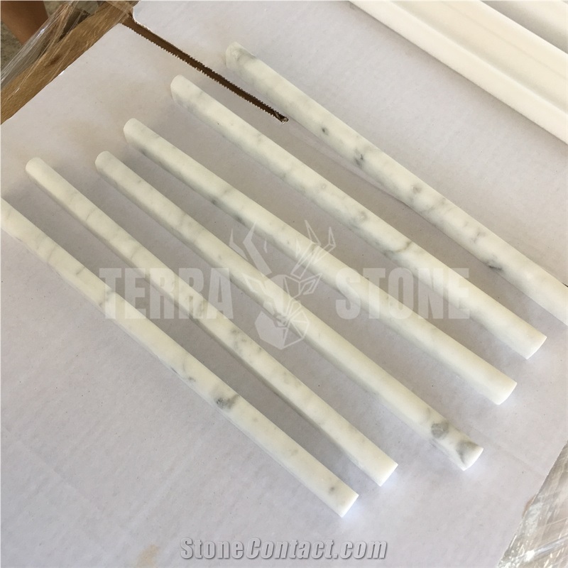 Pencil Liner Marble Border Moulding Carrara White