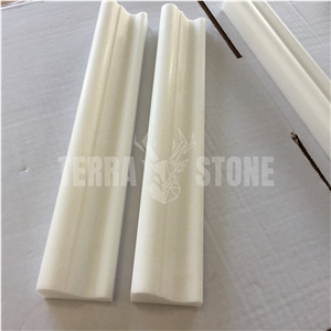 Pure White Marble Crown Molding Border Decos Skirting