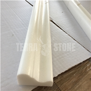 Pure White Marble Crown Molding Border Decos Skirting
