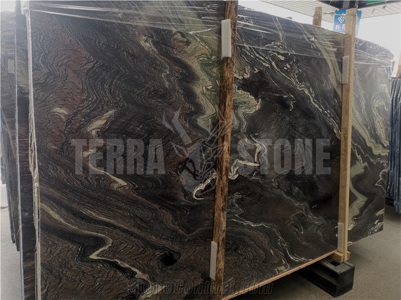 Purple Landscape Marble Slab And Tile Polished For Wall