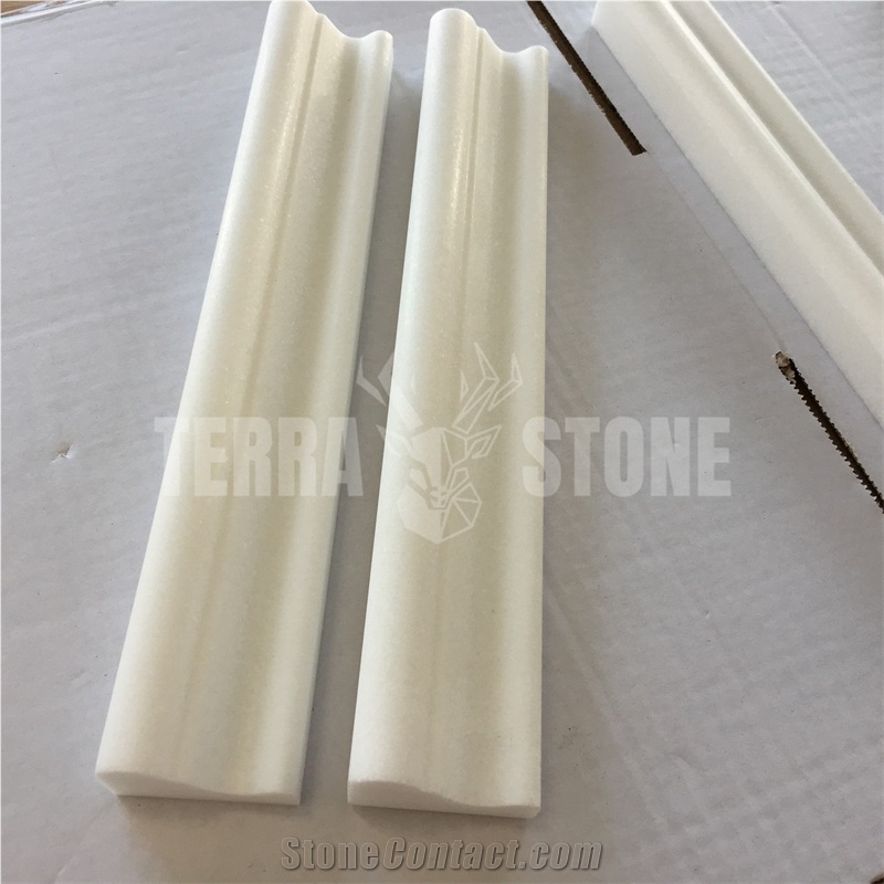 Thassos Pure White Marble Molding Crown Mosaic Border