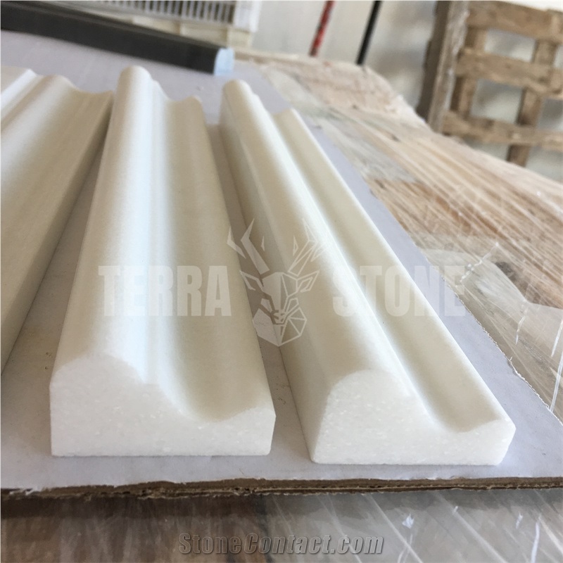 Thassos Pure White Marble Molding Crown Mosaic Border