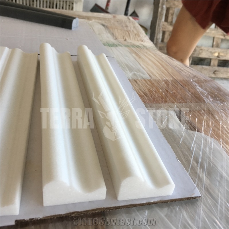 Thassos Pure White Marble Molding Crown Mosaic Border