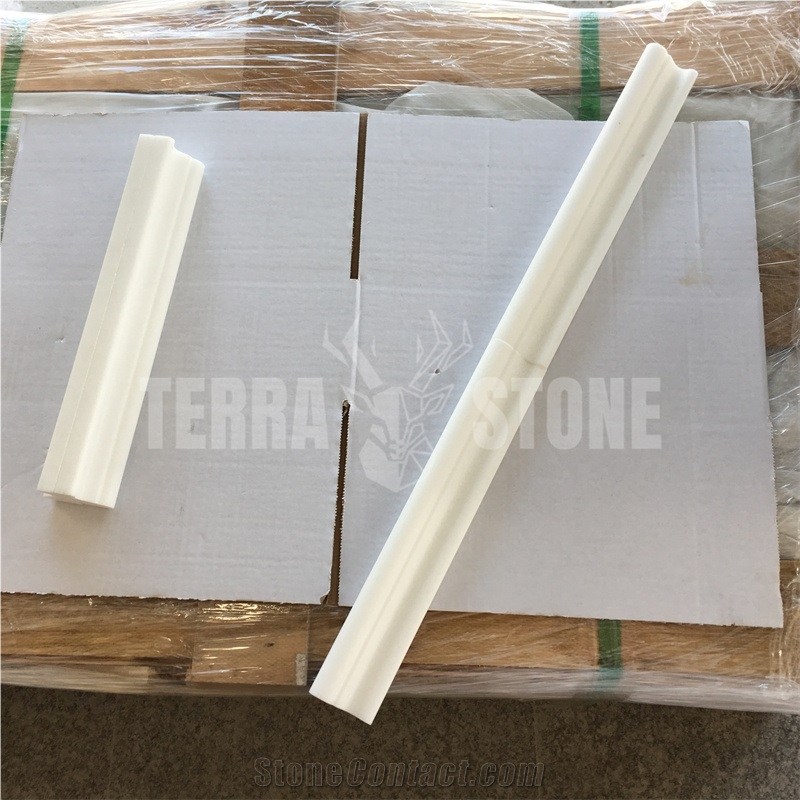Thassos Pure White Marble Molding Crown Mosaic Border