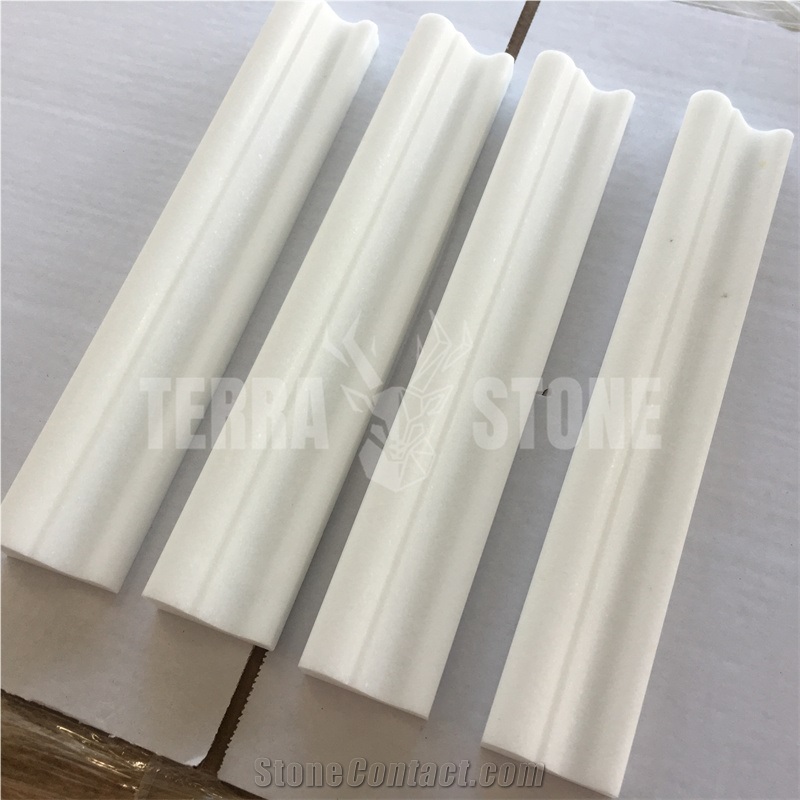 Thassos Pure White Marble Molding Crown Mosaic Border