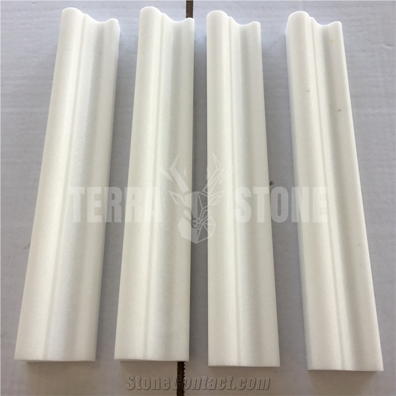 Thassos Pure White Marble Molding Crown Mosaic Border