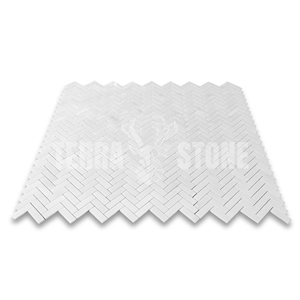 Thassos White Marble 1X3 Herringbone Mosaic Tile Polished