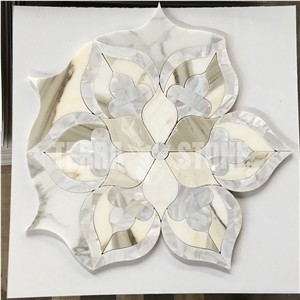 Waterjet Marble Shell Mosaic Tile Stone Flower Wall Floor