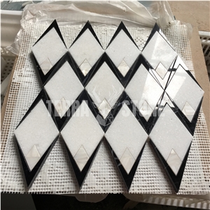 Waterjet Mosaic Marble With Mother Pearl Of Shell Tile