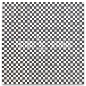 White Black Marble 1X1 Checkerboard Mosaic Tile Polished