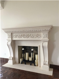English Style Fireplace Mantel In Limestone English Style Fireplace Mantel In Limestone