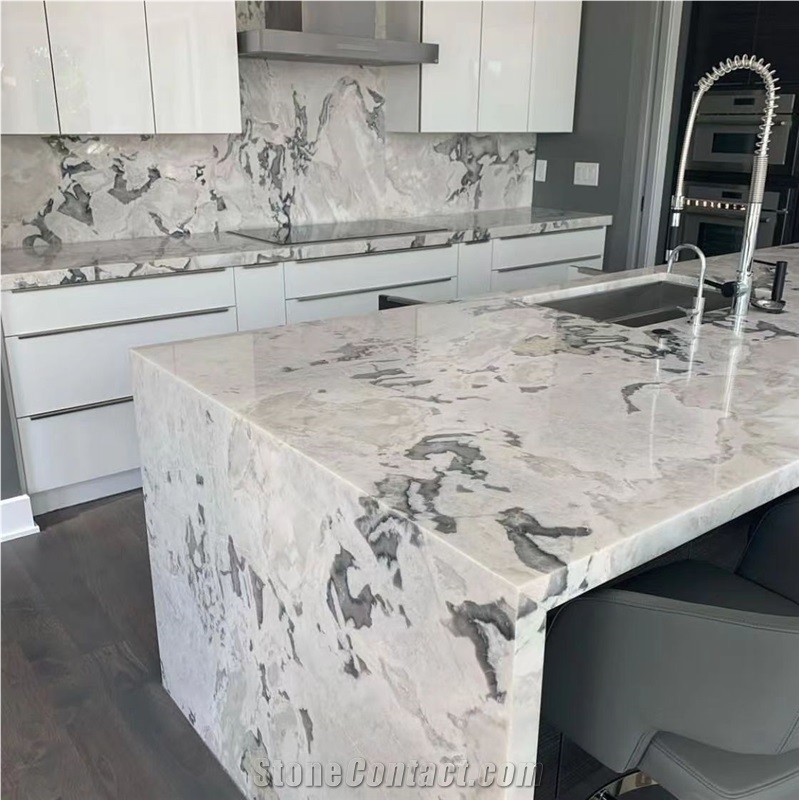 High Quality Polished Caribbean Island Marble Countertop