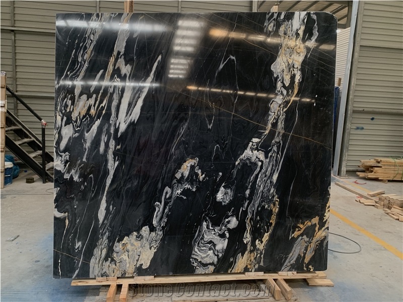 High Quality Polished Golden Fire Marble Slabs