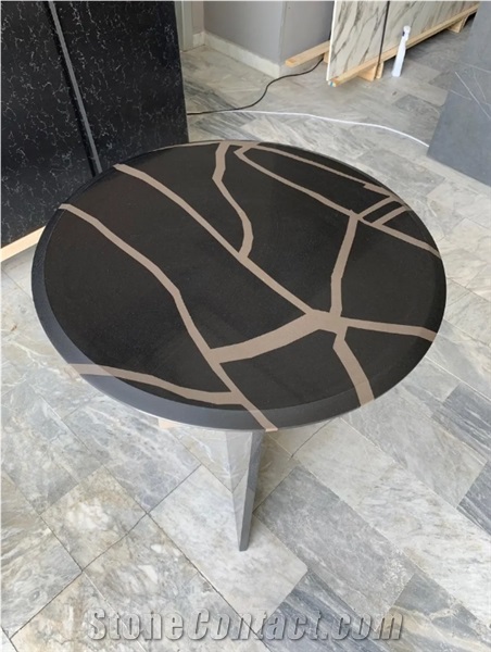 Calacatta Quartz Top Round Table Top